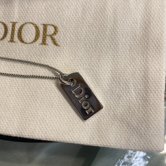 Dior Dog Tag Pendant Necklace, Gift Bag and Gift Box - Picture 2 of 9